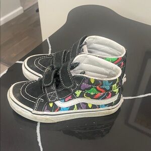 Vans Kids Black Shark Multicolor High-Top Sneakers